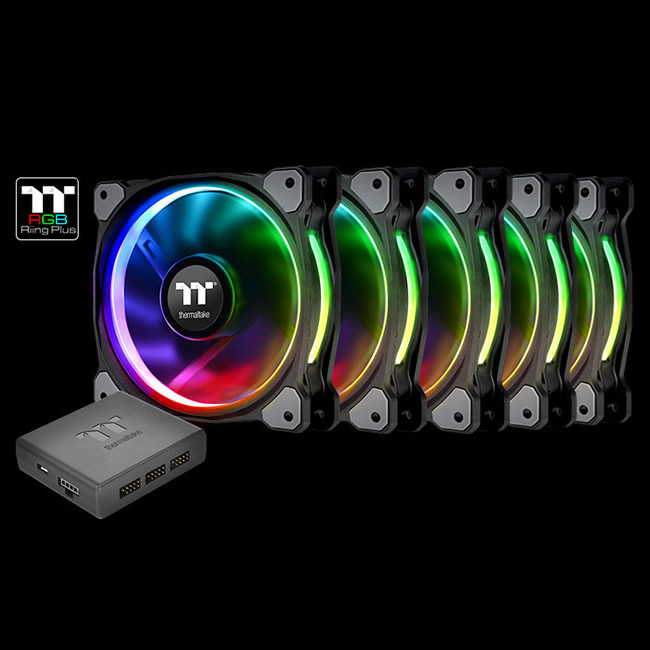 Thermaltake CL-F054-PL12SW-A Riing Plus 12 LED RGB TT Premium 5 Fan Pack 