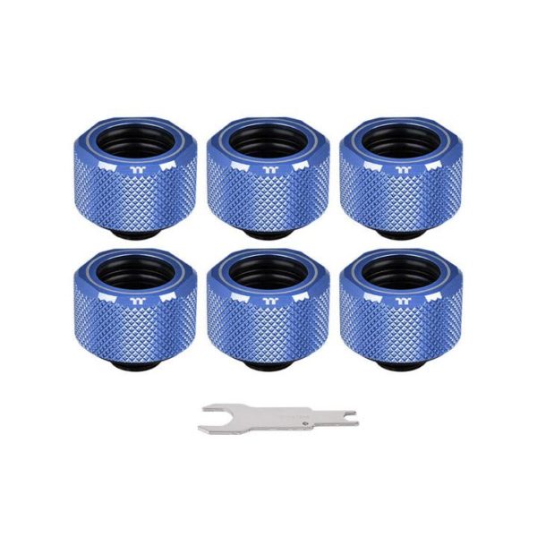 Pacific C-PRO G1/4 PETG Tube 16mm OD Compression – Blue (6-Pack Fittings)